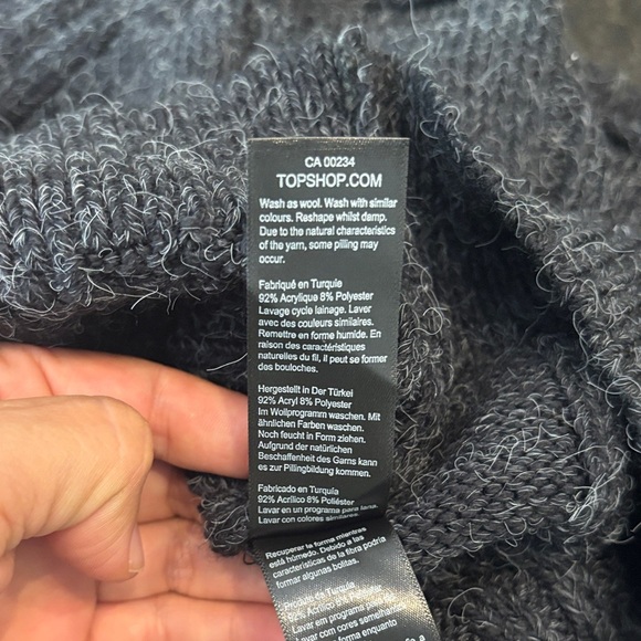 Topshop Charcoal Off-Shoulder Sweater - Picture 7 of 8